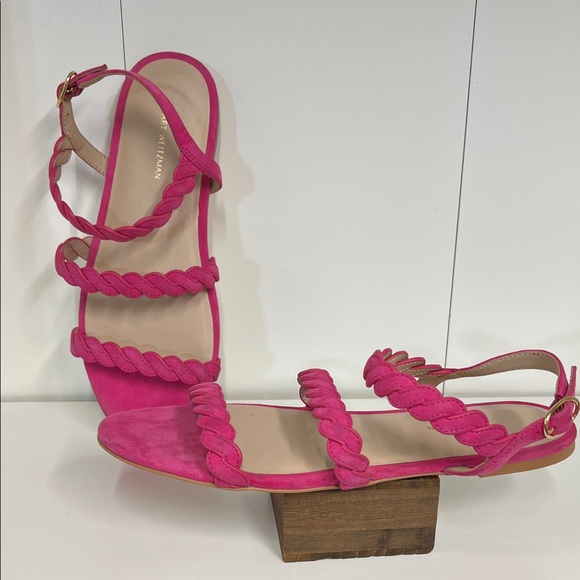 Stuart Weitzman Shoes - 🔥🔥 Stuart Weitzman Hot Pink Braided-Strap Sandals new size 7.5